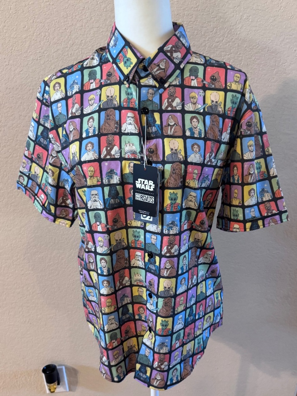 Men's RSVLTS Star Wars May the 4th Color Blocks KunuFlex Short Sleeve Button SZ